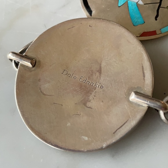 Vintage Native American Dale Edaakie Zuni Link Concho belt - Picture 14 of 16